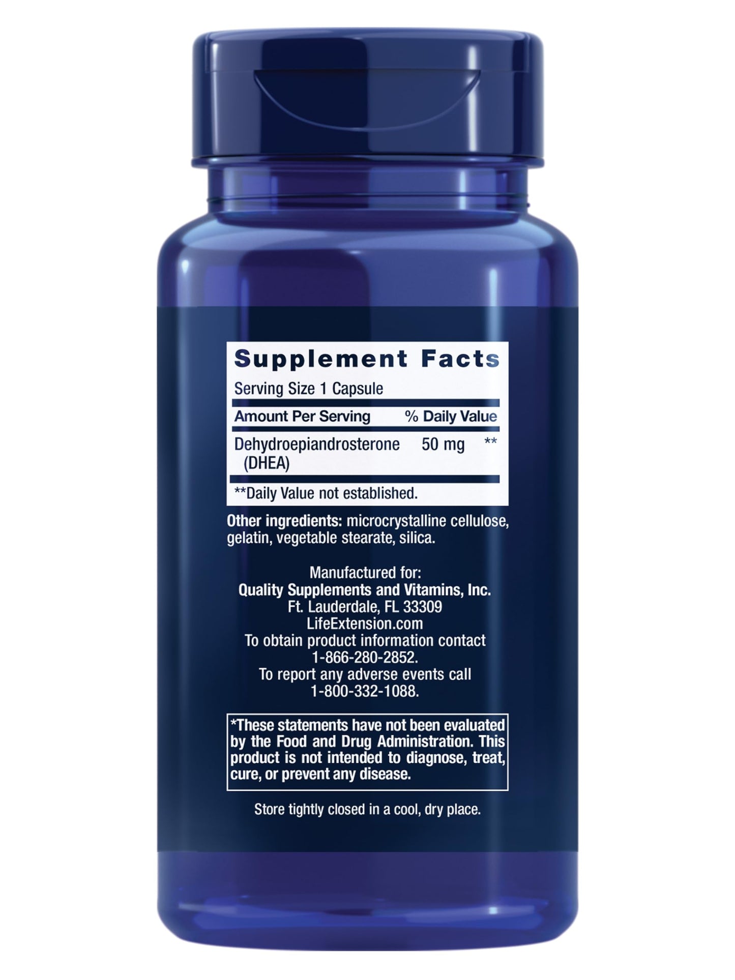 Life Extension DHEA 50 mg – Hormone Balance Supplement, Memory, Muscle Mass and Bone Density Support, Healthy Sex Drive, Gluten-Free, Non-GMO, 60 Capsules