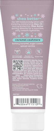 eos Shea Better Travel Size Body Lotion, Caramel Cashmere, Holiday, Limited Edition Skin Care, 24-Hour Moisture, Body Lotion for Women, travel size toiletries, Vegan, 2.5 fl oz