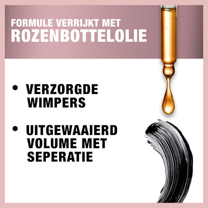 Maybelline Lash Sensational Washable Mascara, Lengthening and Volumizing for a Full Fan Effect, Very Black, 1 Count