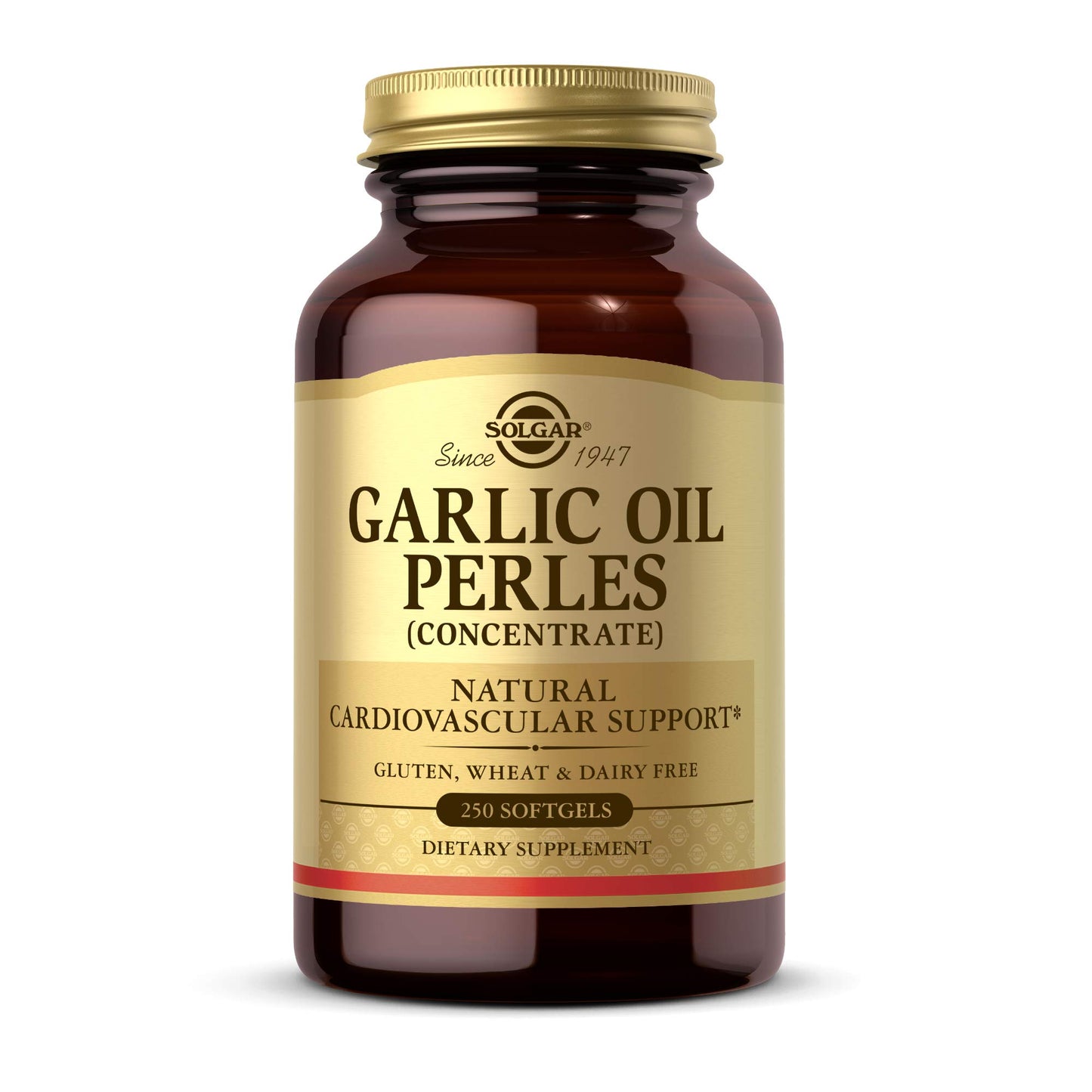 Solgar Garlic Oil Perles, 250 Softgels - Natural Cardiovascular Support