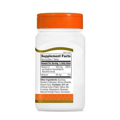 21st Century Vitamin C 500mg Chewable, Orange, Immune Support, 110ct