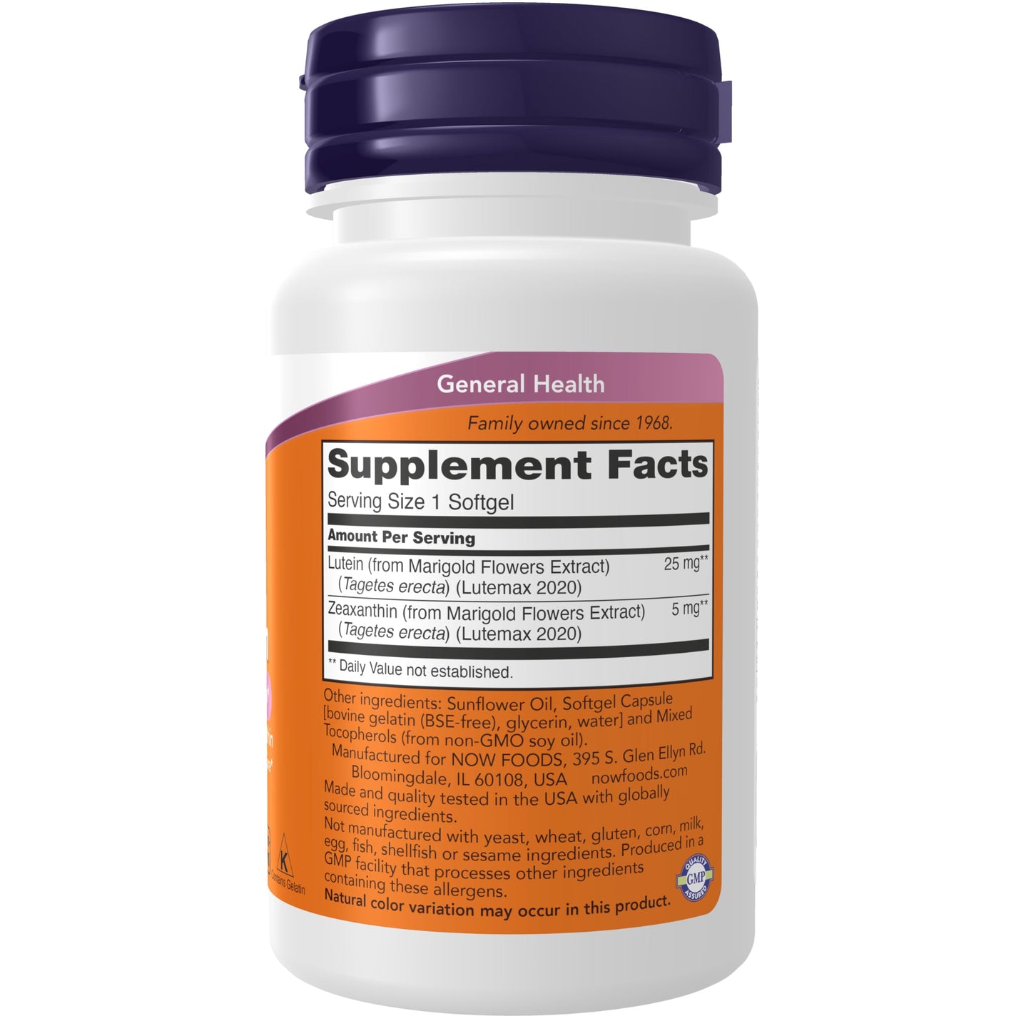 Now Supplements, Lutein & Zeaxanthin with 25 mg Lutein and 5 mg Zeaxanthin, 120 Softgels