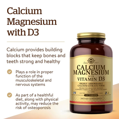 Solgar Calcium Magnesium with Vitamin D3, 300 Tablets