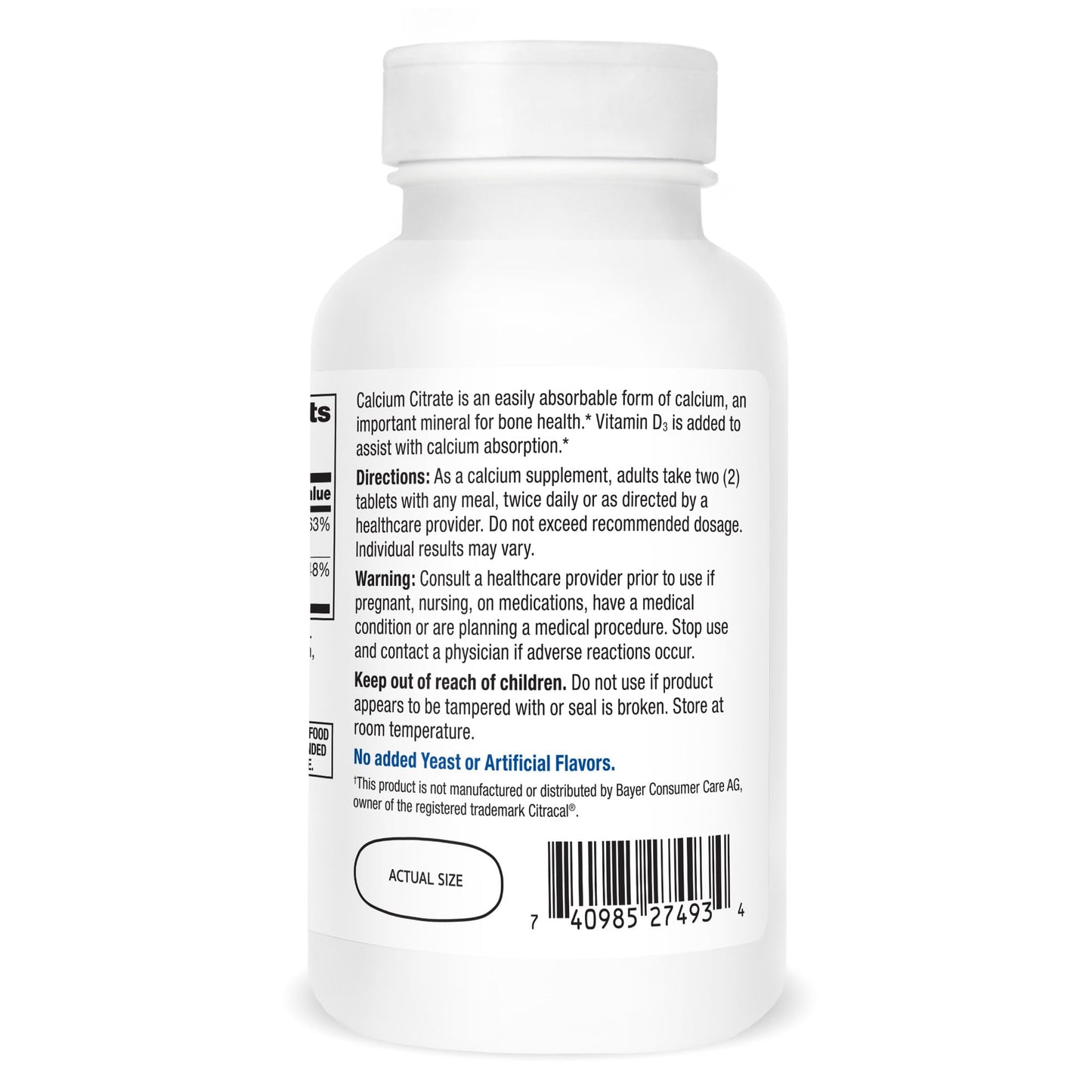 21st Century Calcium Citrate Plus D Maximum Caplets, 120 Count