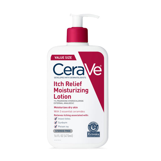 CeraVe Anti Itch Lotion, Hyaluronic Acid Body Moisturizer for Dry Skin,16oz