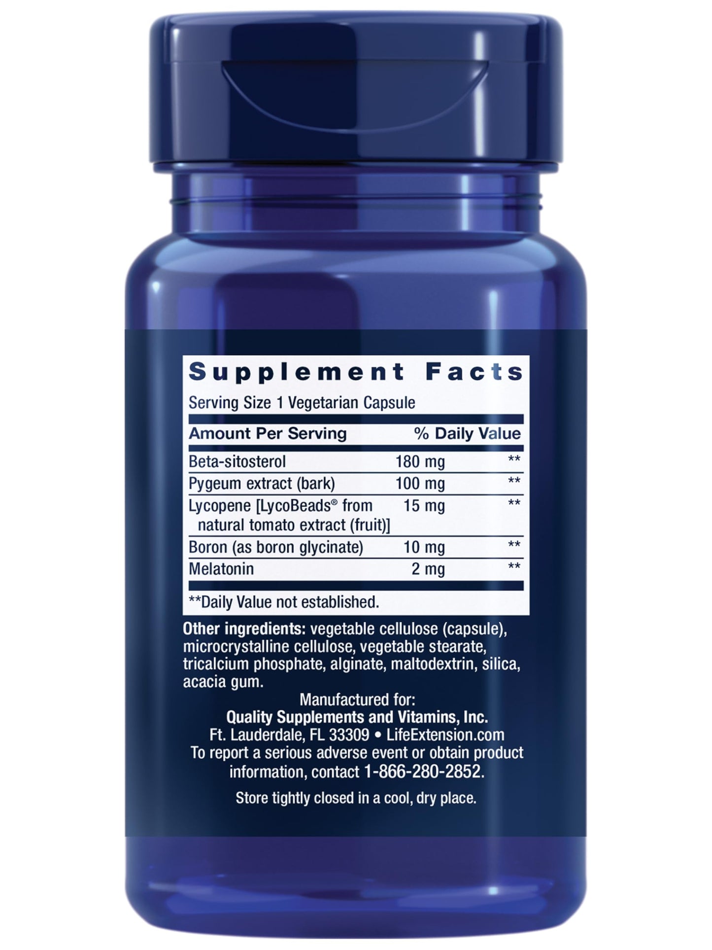 Life Extension Men's Bladder Support, melatonin, beta-sitosterol, lycopene, Nighttime Urination, Sleep Patterns, Prostate Health, Bladder Support, Gluten Free, Non-GMO, Vegetarian, 30 Capsules