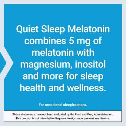 Life Extension Quiet Sleep Melatonin, 5 mg, Powerful Sleep Support, Healthy circadian Rhythms, Cellular Defense, Gluten-Free, Non-GMO, Vegetarian, 60 Capsules