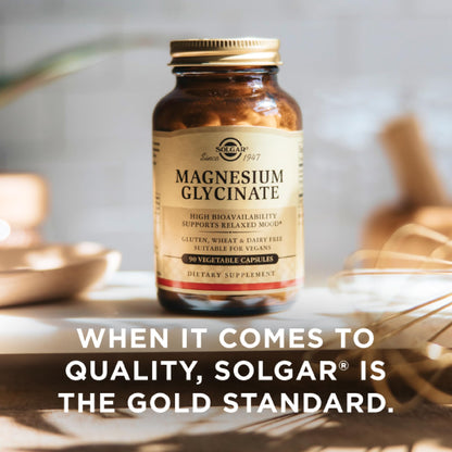 Solgar Magnesium Glycinate - 90 Vegetable Capsules - Vegan, Gluten & Dairy Free - 90 Servings