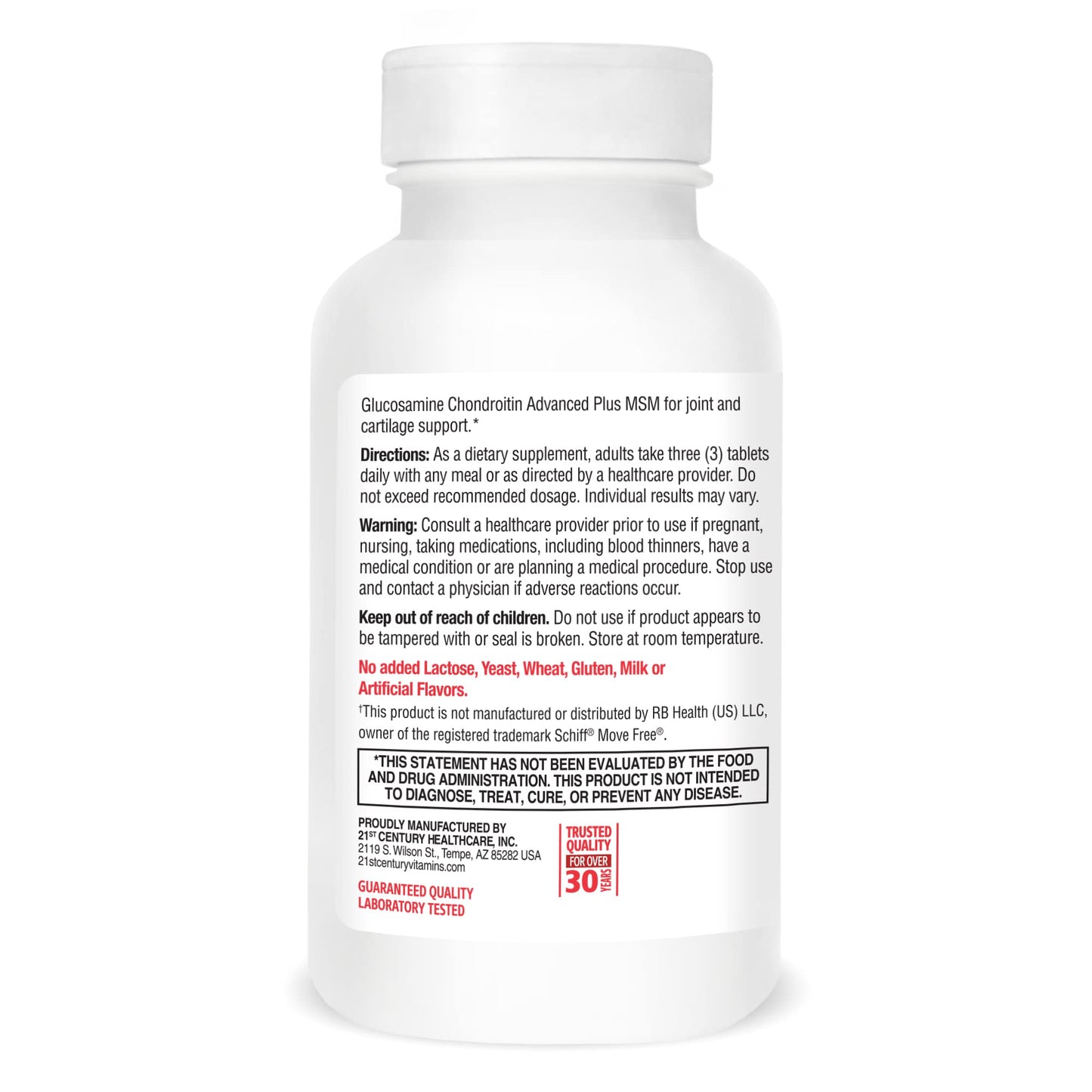 21st Century Glucosamine Chondroitin Advanced with MSM, Joints, 120ct