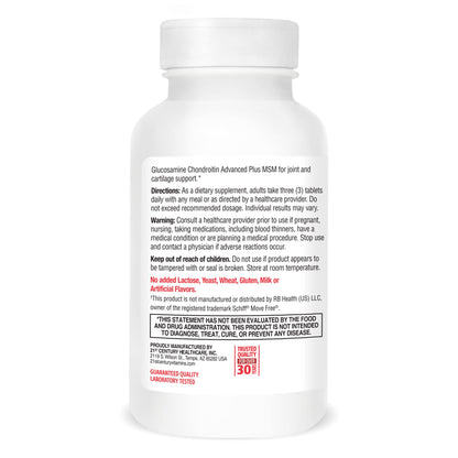 21st Century Glucosamine Chondroitin Advanced with MSM, Joints, 120ct
