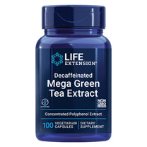 Life Extension Decaffeinated Mega Green Tea Extract – Polyphenol-Rich, Cell Health, Heart Health, Brain Health, Antioxidant Protection – Non-GMO, Gluten-Free, Vegetarian – 100 Capsules