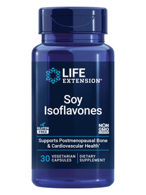 Life Extension Soy Isoflavones, Heart, Bone & Cellular Health Support for Post-menopausal Women, Gluten-Free, Non-GMO, Vegetarian, 30 Capsules