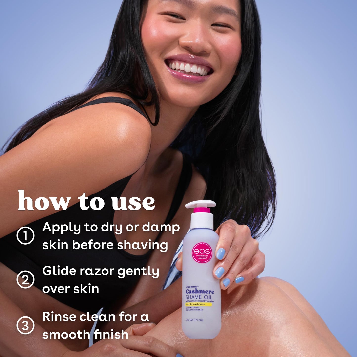 eos Vanilla Cashmere Shave Oil- Moisturizing Natural Shea Butter, 6 fl oz