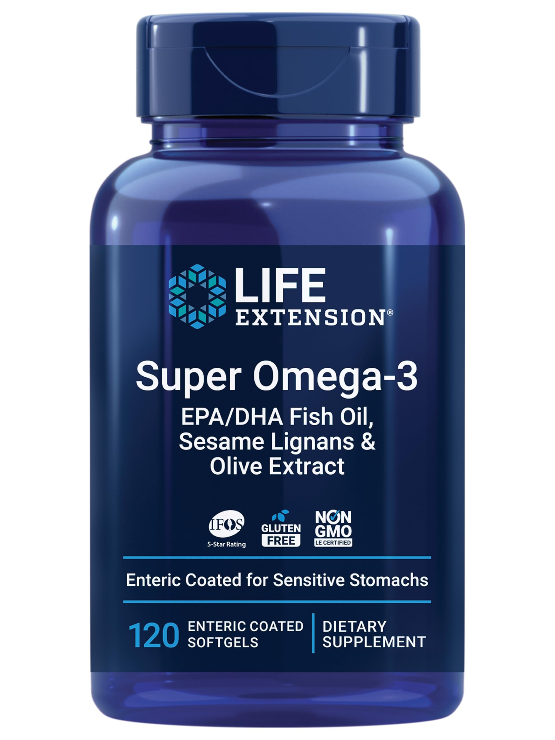 Life Extension Super Omega-3 EPA/DHA Fish Oil, 120 Softgels