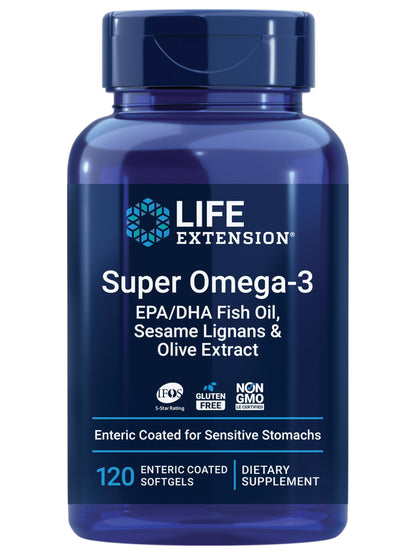 Life Extension Super Omega-3 EPA/DHA Fish Oil, 120 Softgels