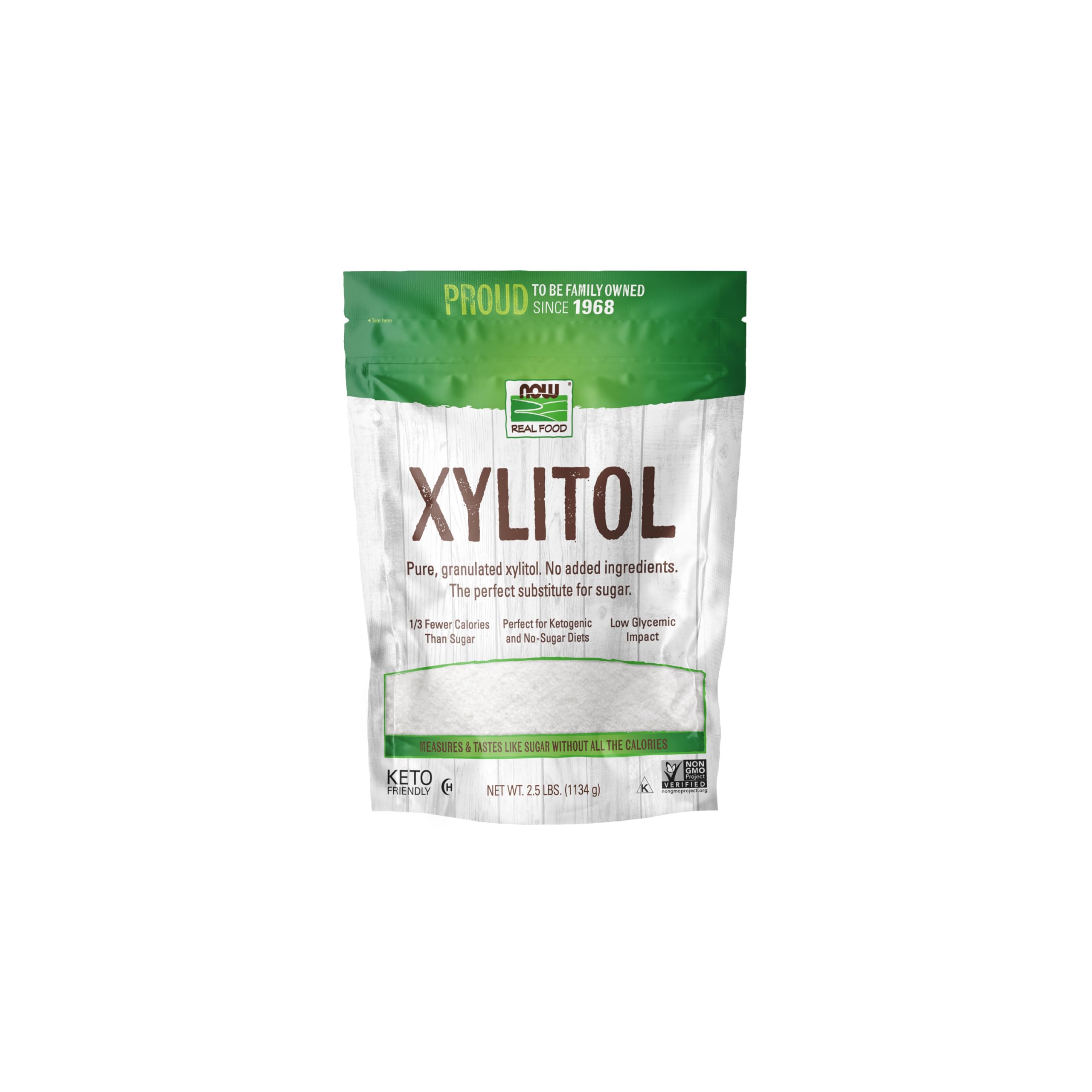 NOW Foods, Xylitol, Pure with No Added Ingredients, Keto-Friendly, Low Glycemic Impact, Low Calorie, 2.5-Pound (Packaging May Vary)