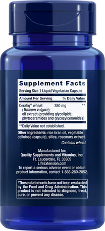 Life Extension Skin Restoring Ceramides, 50 Liquid Veg Caps (Pack of 2) - Non-GMO, Vegetarian Phytoceramide Supplement