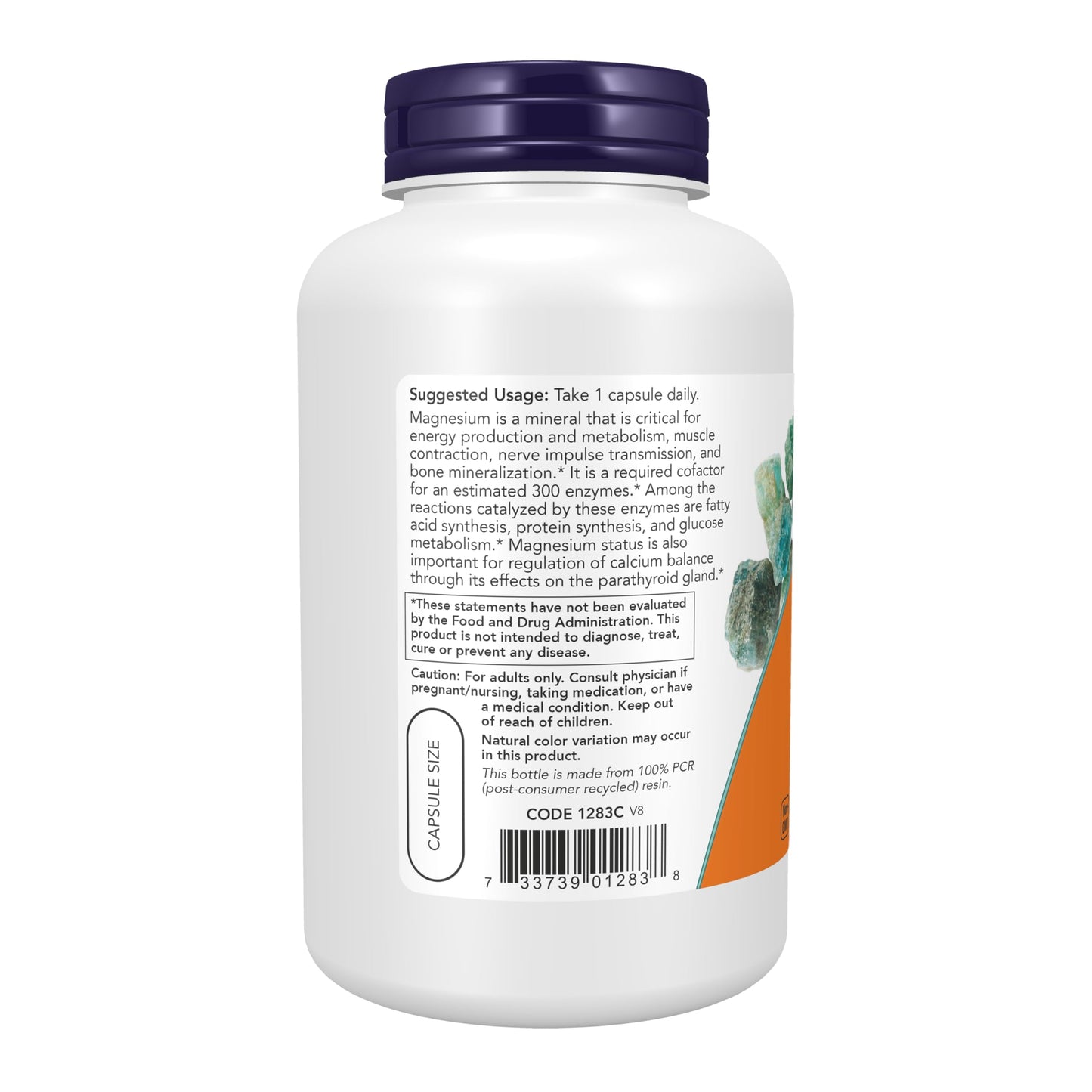 NOW Foods Supplements, Magnesium 400 mg, Enzyme Function*, Nervous System Support*, 180 Veg Capsules