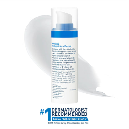 CeraVe Hyaluronic Acid Serum for Face, Hydrating Serum for Dry Skin, 1oz
