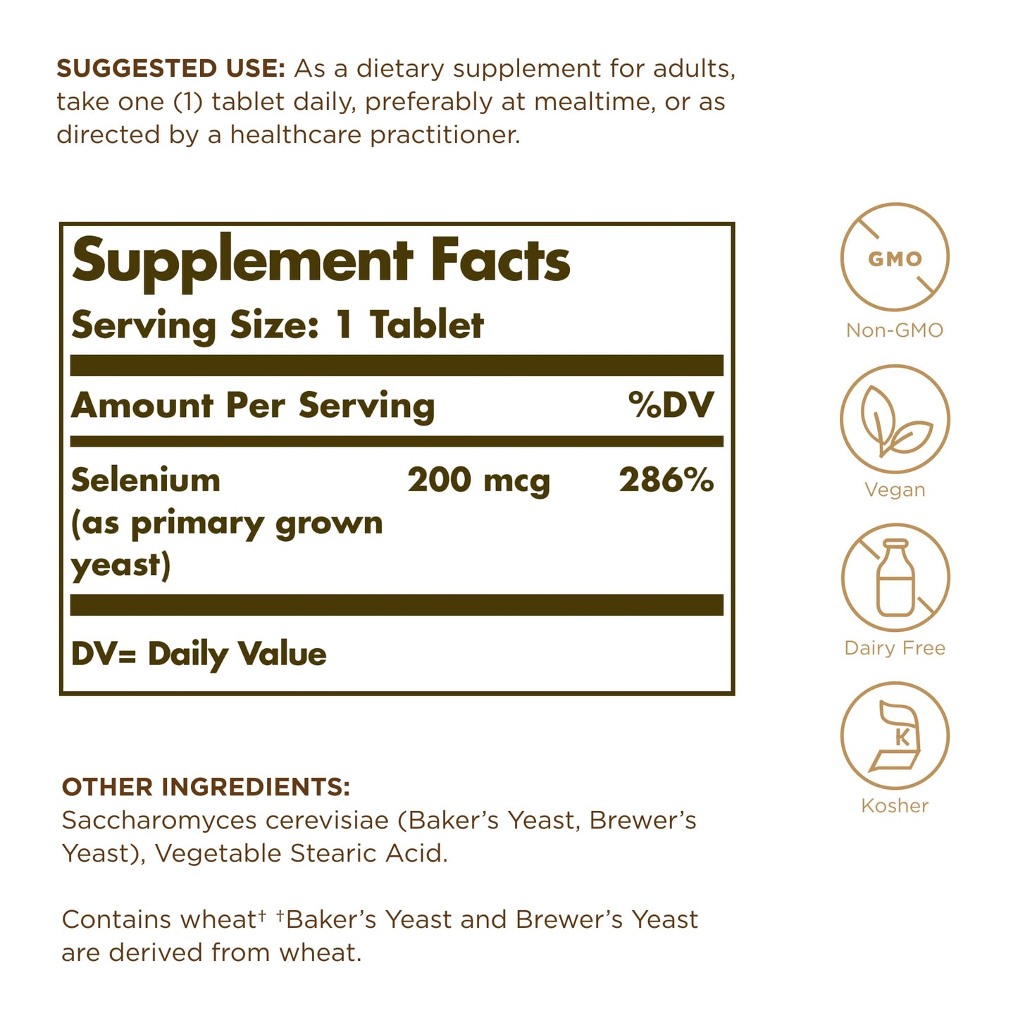 Selenium 200mcg Solgar 100 Tabs