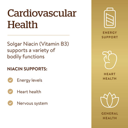 Solgar Niacin (Vitamin B3) 500 mg, 250 Vegetable Capsules - Energy Metabolism - Non-GMO, Vegan, Gluten Free, Dairy Free, Kosher - 250 Servings