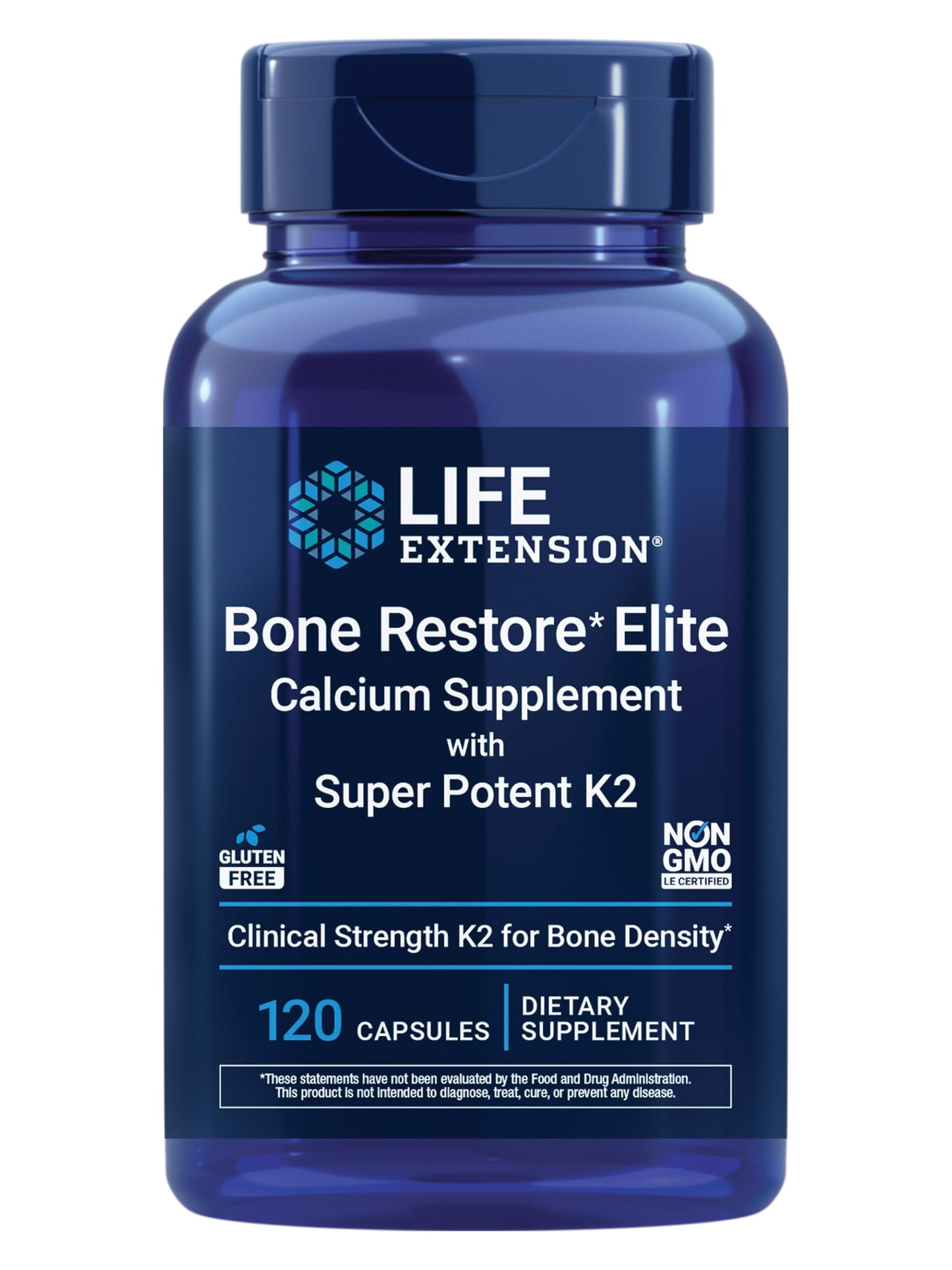 Life Extension Bone Restore Elite with Super Potent K2, 120 Capsules