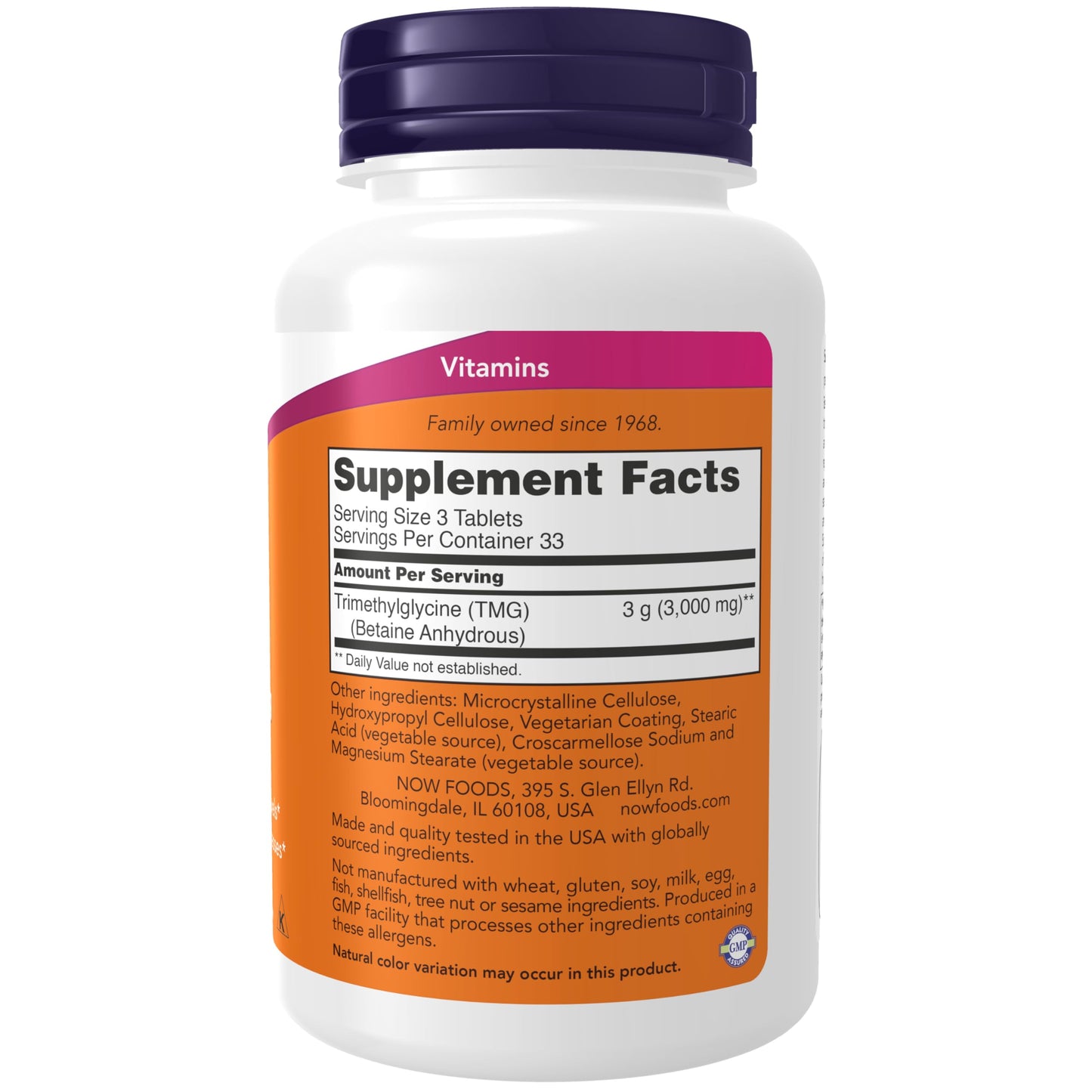 NOW Foods Supplements, TMG Betaine (Trimethylglycine) 1,000 mg, Liver Support*, 100 Tablets