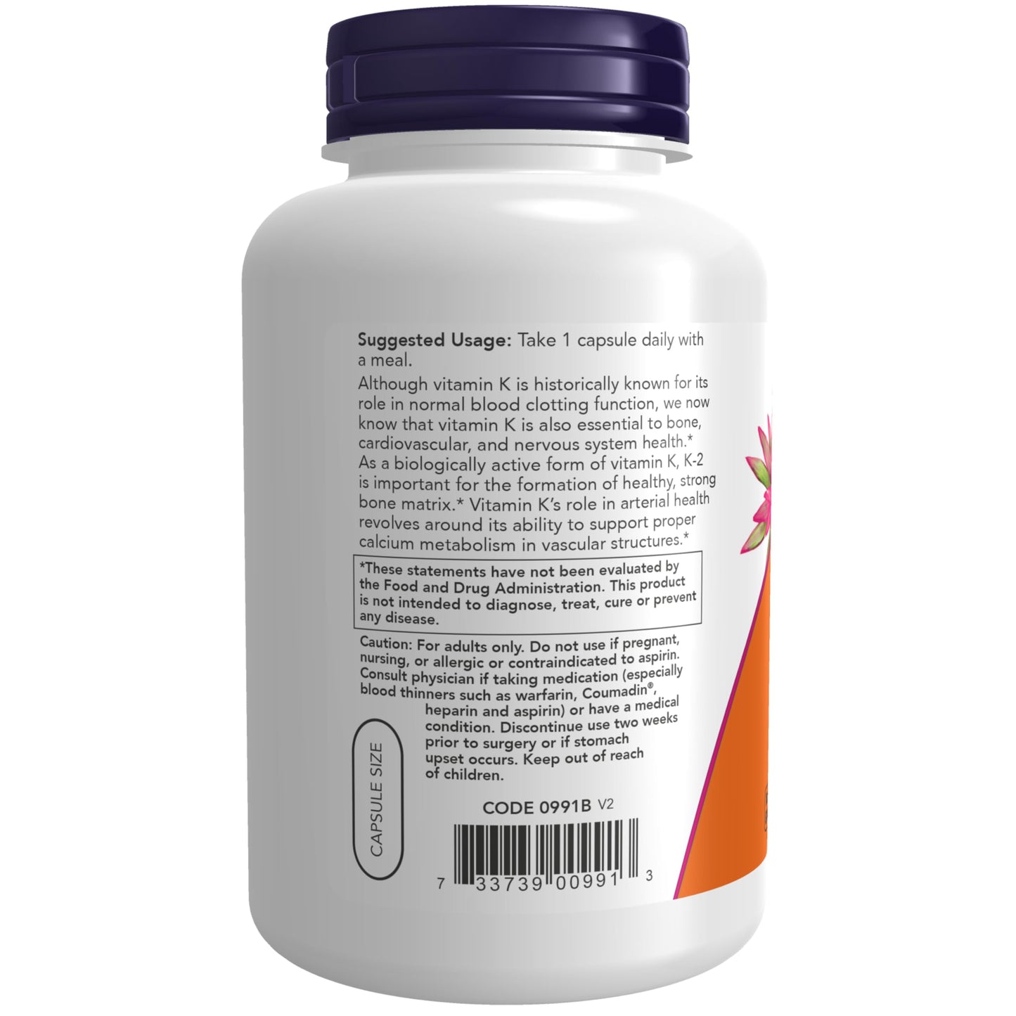 NOW Foods Supplements, Vitamin K-2 100 mcg, Menaquinone-4 (MK-4), Supports Bone Health*, 250 Veg Capsules