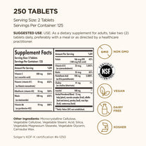 Solgar B-Complex with Vitamin C Stress Formula, 250 Tablets, 125 Servings