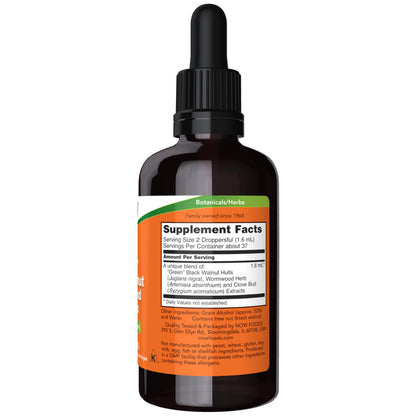 NOW Supplements, Green Black Walnut Wormwood Complex Liquid with Dropper, Herbal Supplement, 2-Ounce