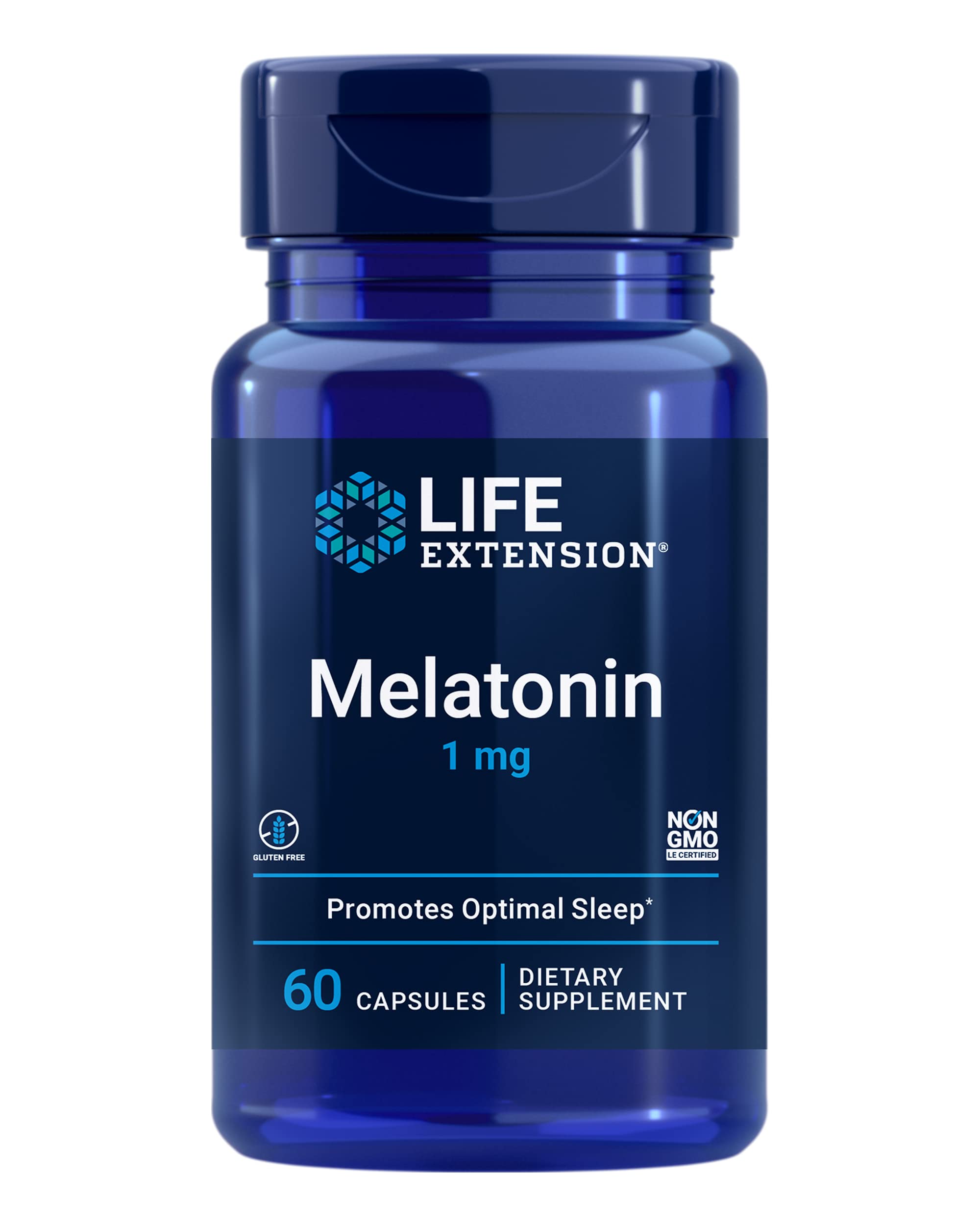 Life Extension Melatonin, 1 mg, 60 Capsules