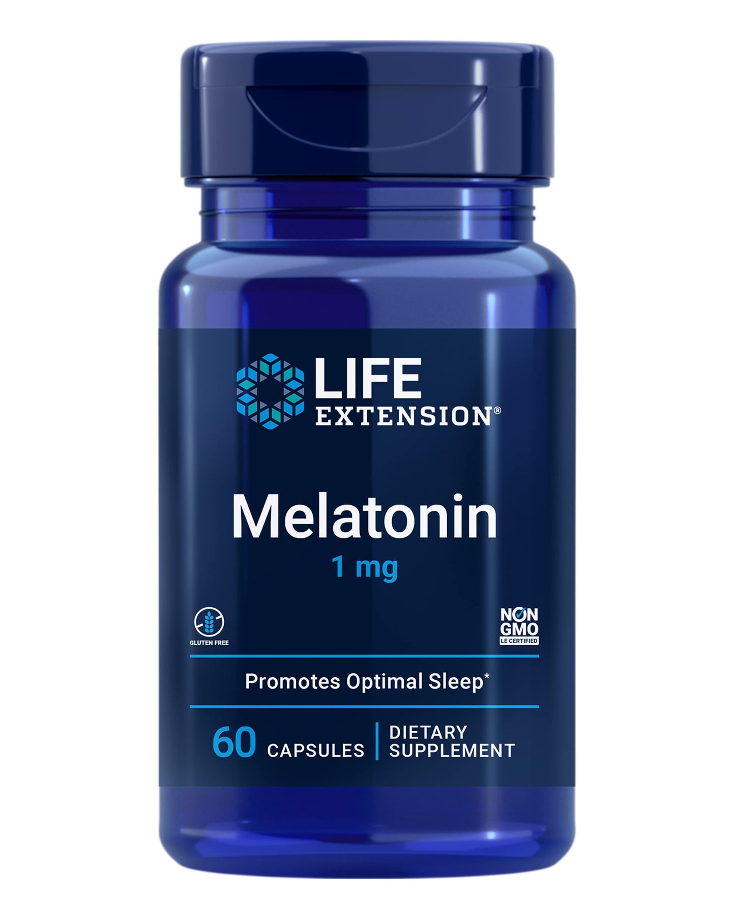 Life Extension Melatonin, 1 mg, 60 Capsules