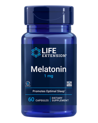 Life Extension Melatonin, 1 mg, 60 Capsules