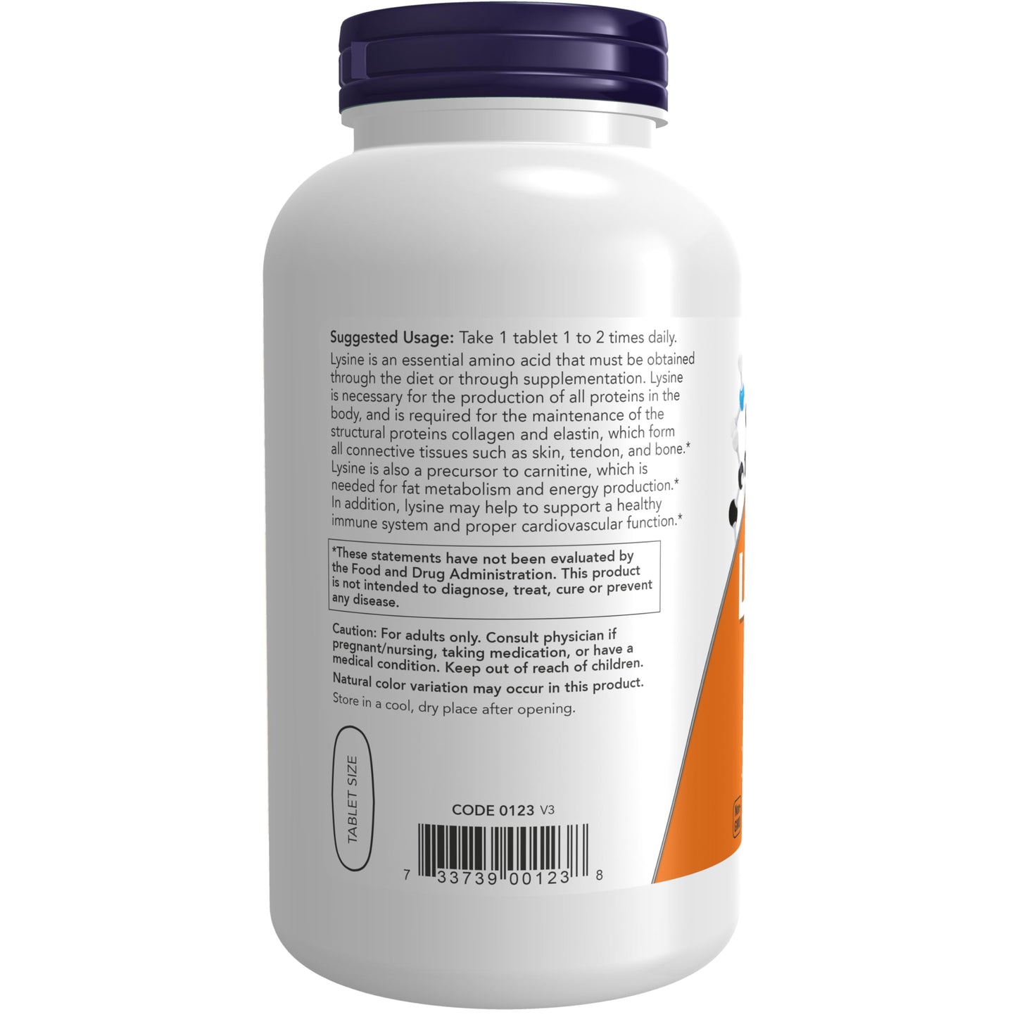 NOW Foods Supplements, L-Lysine (L-Lysine Hydrochloride) 1,000 mg, Double Strength, Amino Acid, 250 Tablets