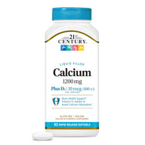 21st Century Calcium 1200mg Plus D3 Liquid-Filled Softgels, 90 Count