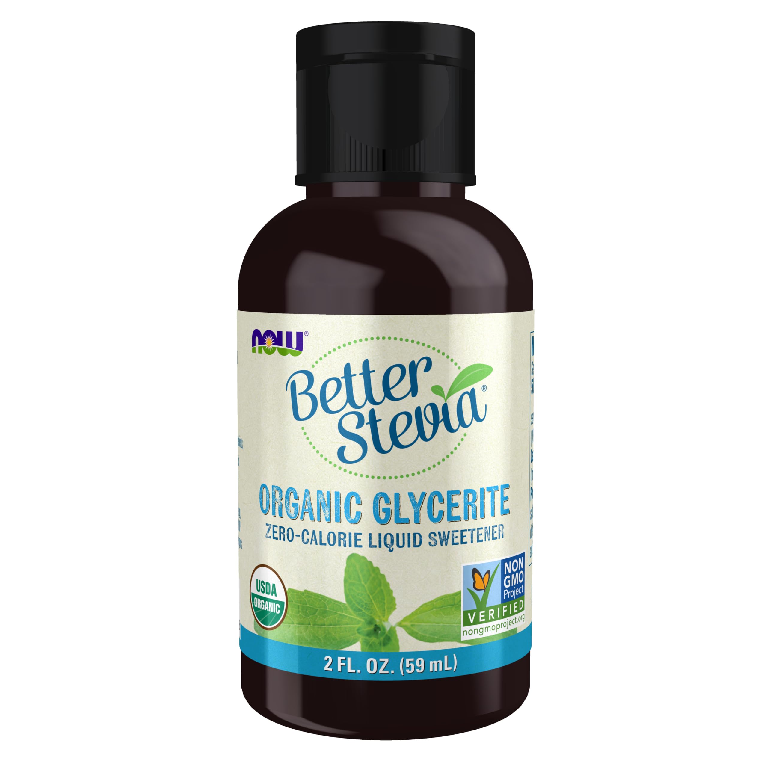 NOW Foods, Better Stevia Liquid, Glycerite, Zero-Calorie Liquid Sweetener, Low Glycemic Impact, Certified Non-GMO, 2-Ounce