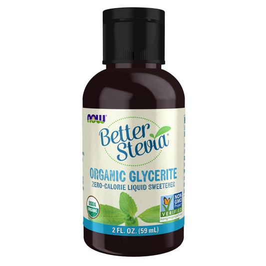 NOW Foods, Better Stevia Liquid, Glycerite, Zero-Calorie Liquid Sweetener, Low Glycemic Impact, Certified Non-GMO, 2-Ounce
