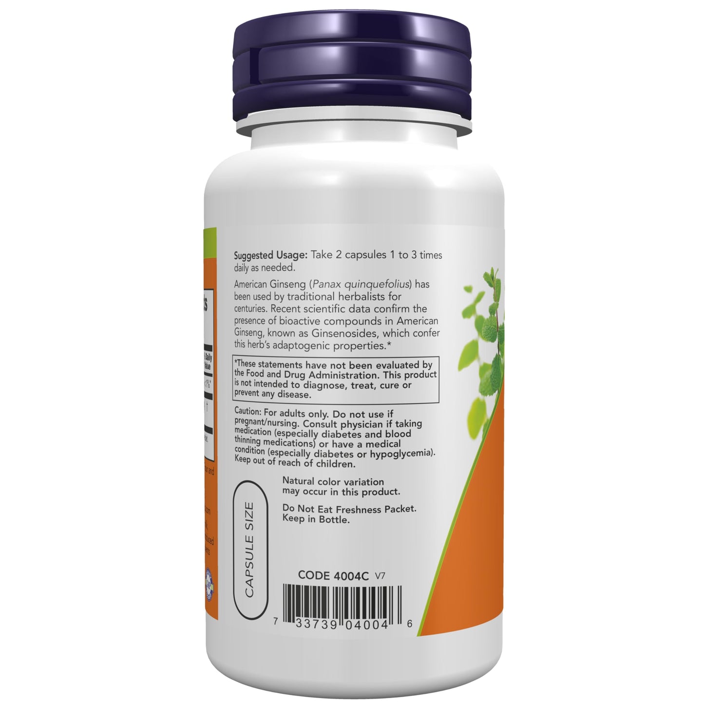 NOW Foods Supplements, American Ginseng (Panax quinquefolius) 500 mg, Herbal Supplement, 100 Veg Capsules