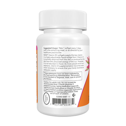 Now Foods Supplements, Vitamin D-3 10,000 IU, Highest Potency, Structural Support*, 30 Softgels