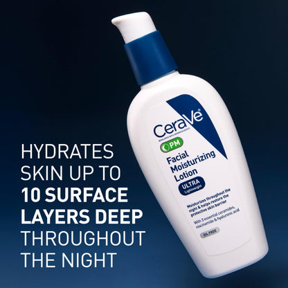CeraVe PM Facial Moisturizing Lotion, 3 Ounce + AM Facial Moisturizing Lotion SPF 50, 3 Oz