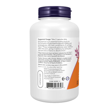 NOW Foods Supplements, Glucosamine '1000', with UL Dietary Supplement Certification, 1 g Per Capsule, 180 Veg Capsules