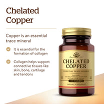 Solgar Chelated Copper, 100 Tablets - Essential for Collagen Formation