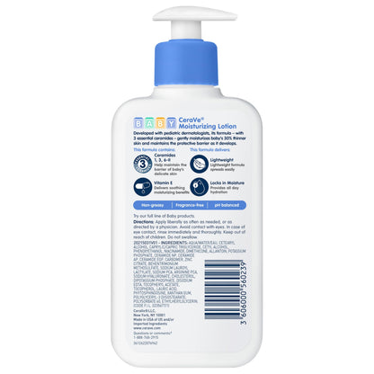 CeraVe Baby Lotion, Baby Skin Moisturizer with Vitamin E & Niacinamide, 8oz
