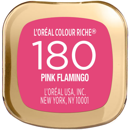L'Oreal Paris Colour Riche Original Creamy, Hydrating Satin Lipstick with Argan Oil and Vitamin E, Pink Flamingo , 1 Count