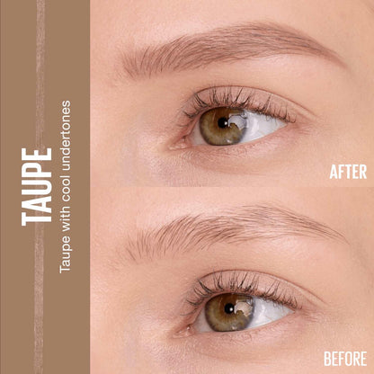 Maybelline Express Brow Ultra Slim Eyebrow Makeup, Brow Pencil with Precision Tip and Spoolie for Defined Eyebrows, Taupe (Packaging May Vary)