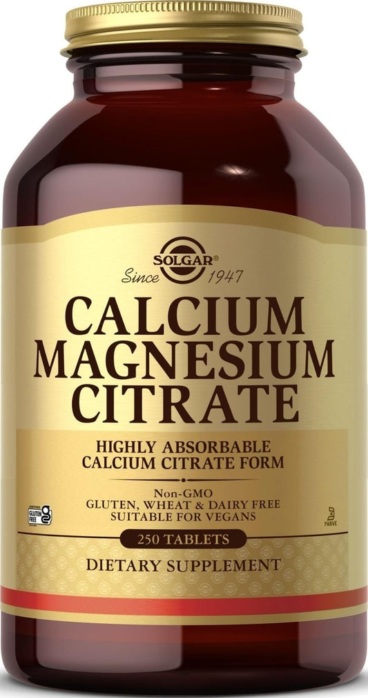 Solgar Calcium Magnesium Citrate, 250 Tablets - Highly Absorbable
