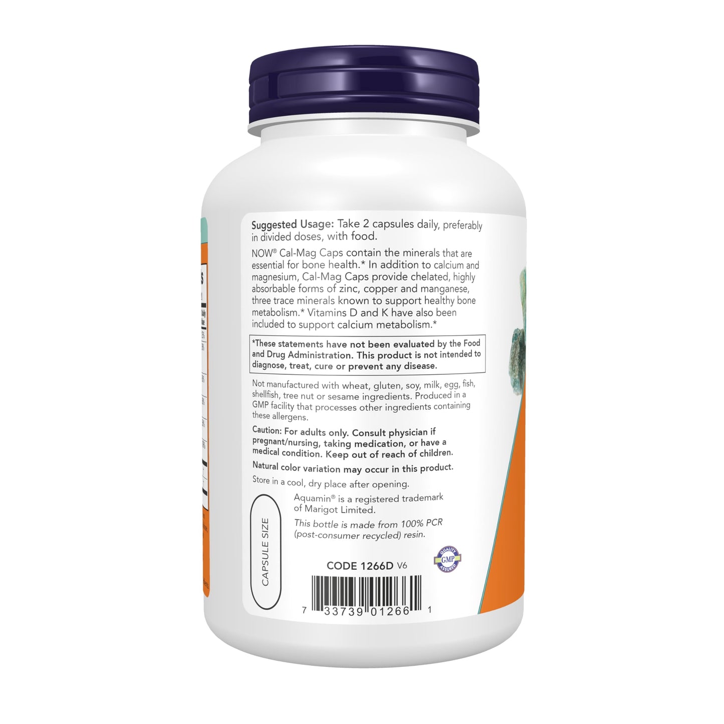 NOW Supplements, Cal-Mag Caps with Vitamin D and Supporting Minerals, Supports Bone Health*, 240 Veg Capsules