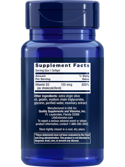 Life Extension Extend-Release Magnesium Prolonged Health Support & Vitamin D3 5000 IU 125 mcg Bone, Brain & Immune Health - 60 Capsules & 60 Softgels