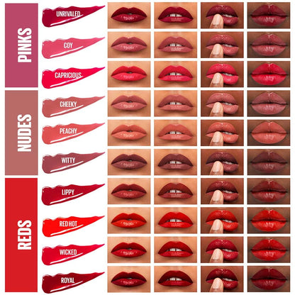 Maybelline Super Stay Vinyl Ink Longwear No-Budge Liquid Lipcolor Makeup, Highly Pigmented Color and Instant Shine, Red-Hot, Fire Engine Red Lipstick, 0.14 fl oz, 1 Count