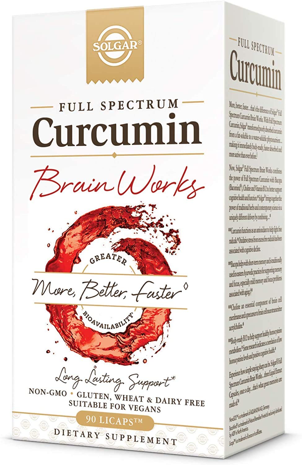 Solgar Full Spectrum Curcumin Brain Works, 90 Licaps, 30 Servings - Non-GMO